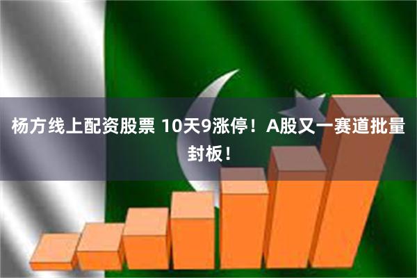 杨方线上配资股票 10天9涨停！A股又一赛道批量封板！
