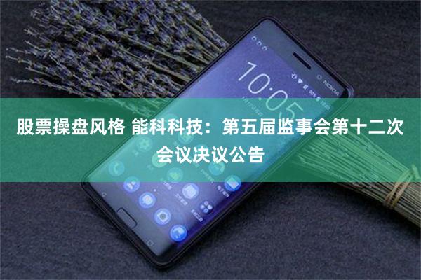 股票操盘风格 能科科技：第五届监事会第十二次会议决议公告